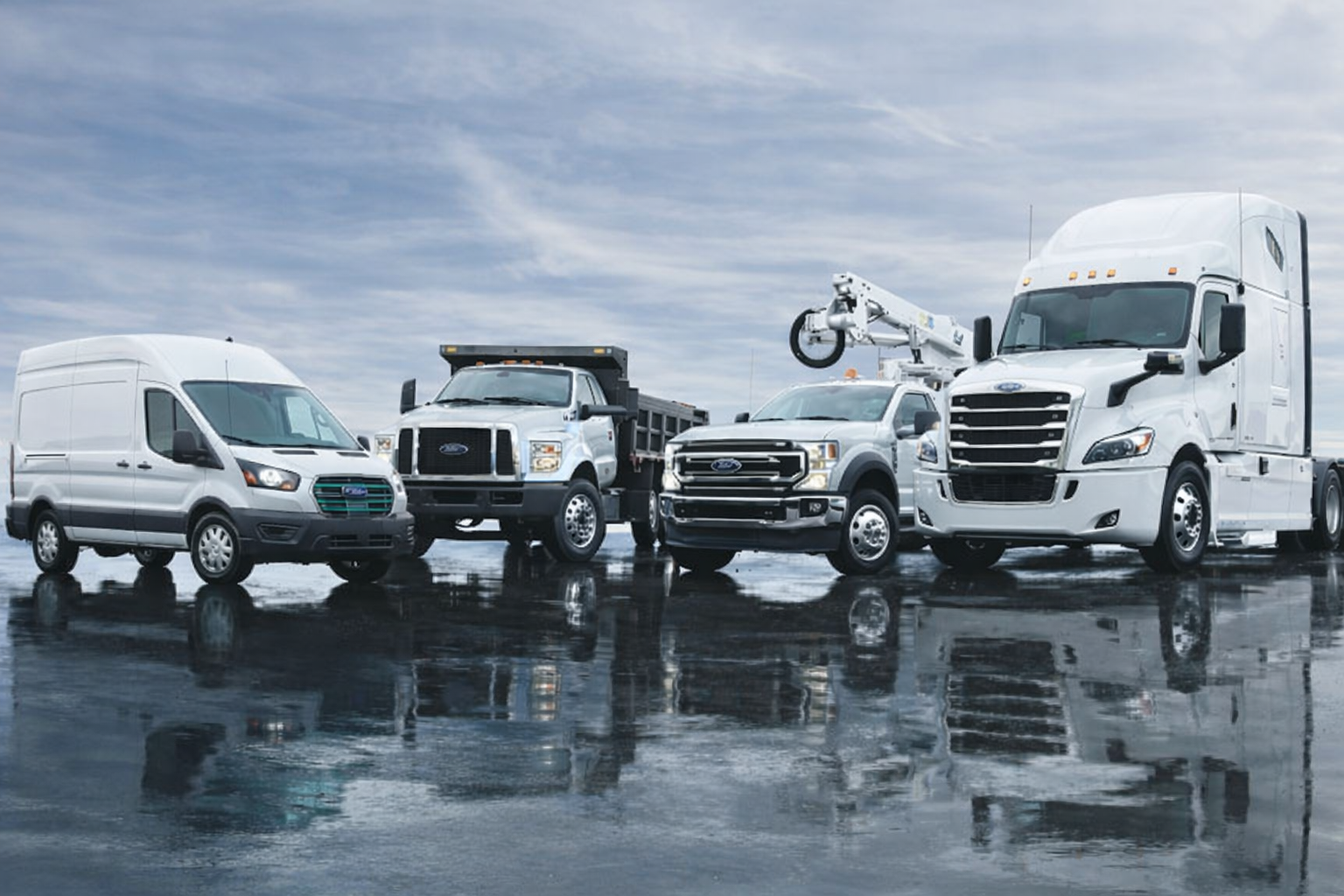 Fleet of commercial trucks